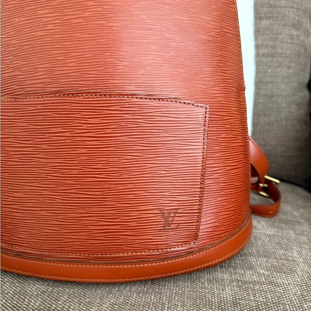 Authentic Louis Vuitton Epi Gobelin Backpack M52293 brown Epi leather